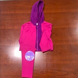 Matching zip-up jacket and bottoms